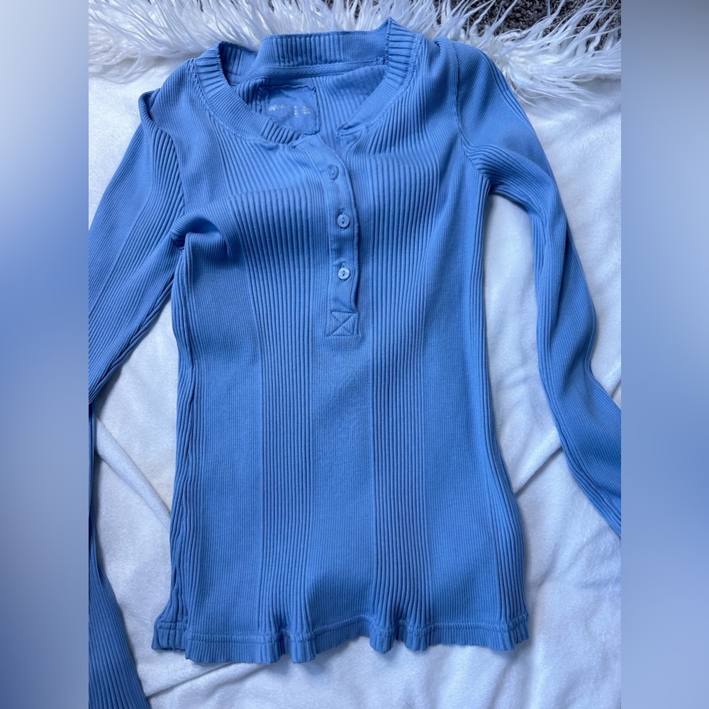 Aerie Heart-Eyes Waffle Henley Long Sleeve T-Shirt